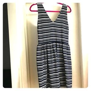 Navy striped stretchy dress